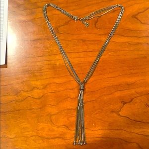 Long dark silver necklace brand Alfani